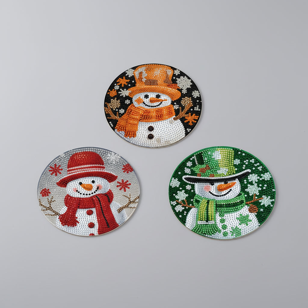 Sneeuwpoppen placemats | 4 stuks | Diamond painting