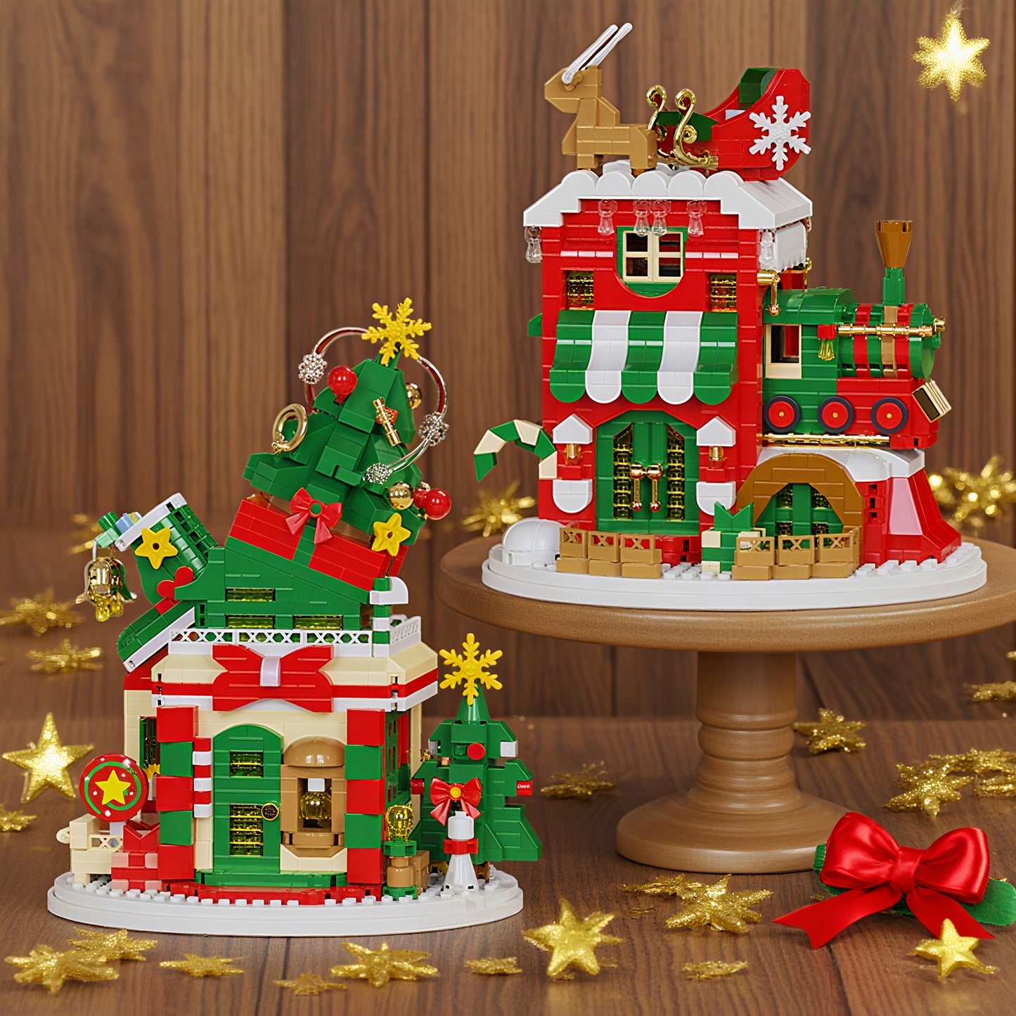 Kerst huizen | Bouwsteentjes