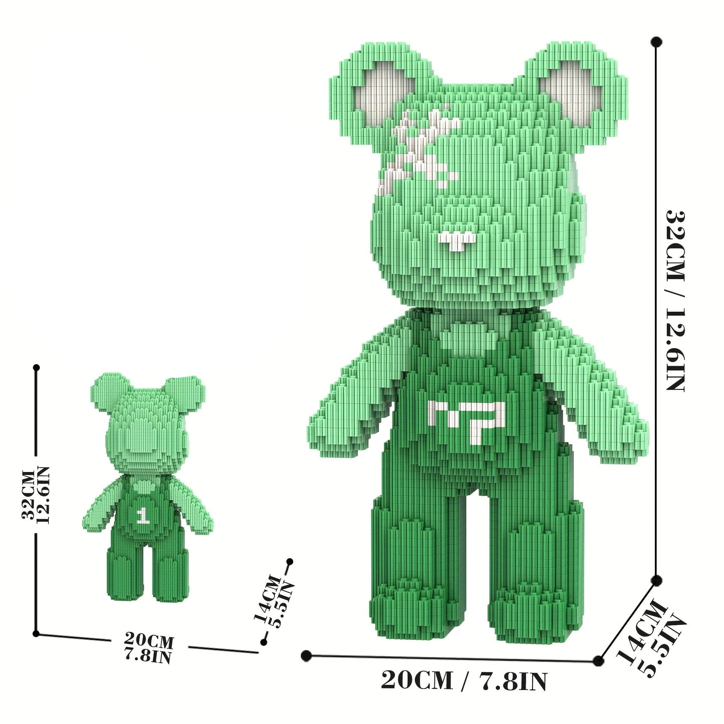 Beer met groene tuinbroek | Bouwsteentjes