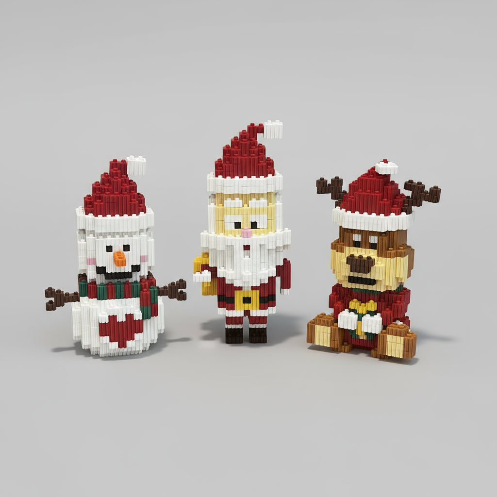Drie kerst figuren | Bouwsteentjes