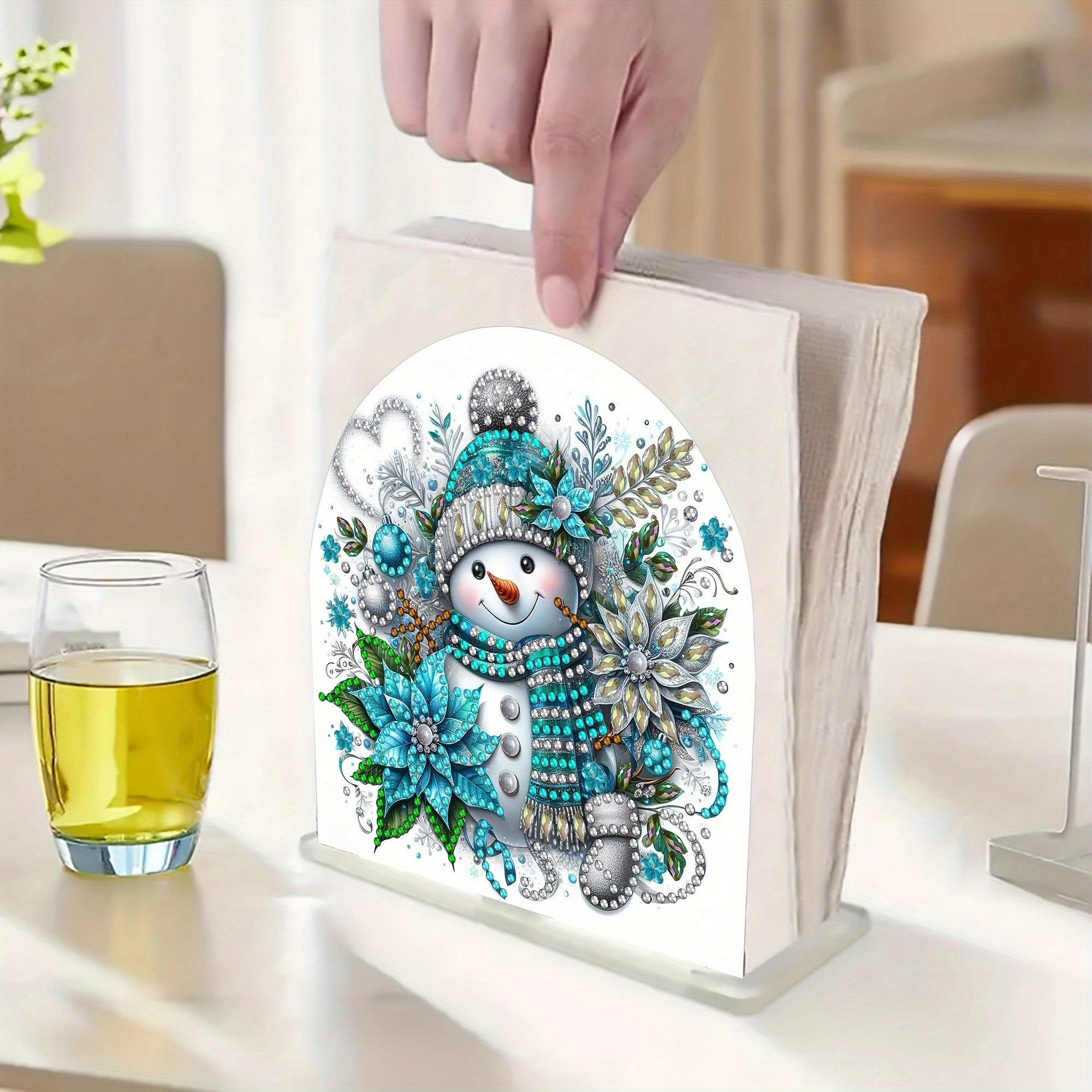 Sneeuwpop | Servethouder | Diamond painting