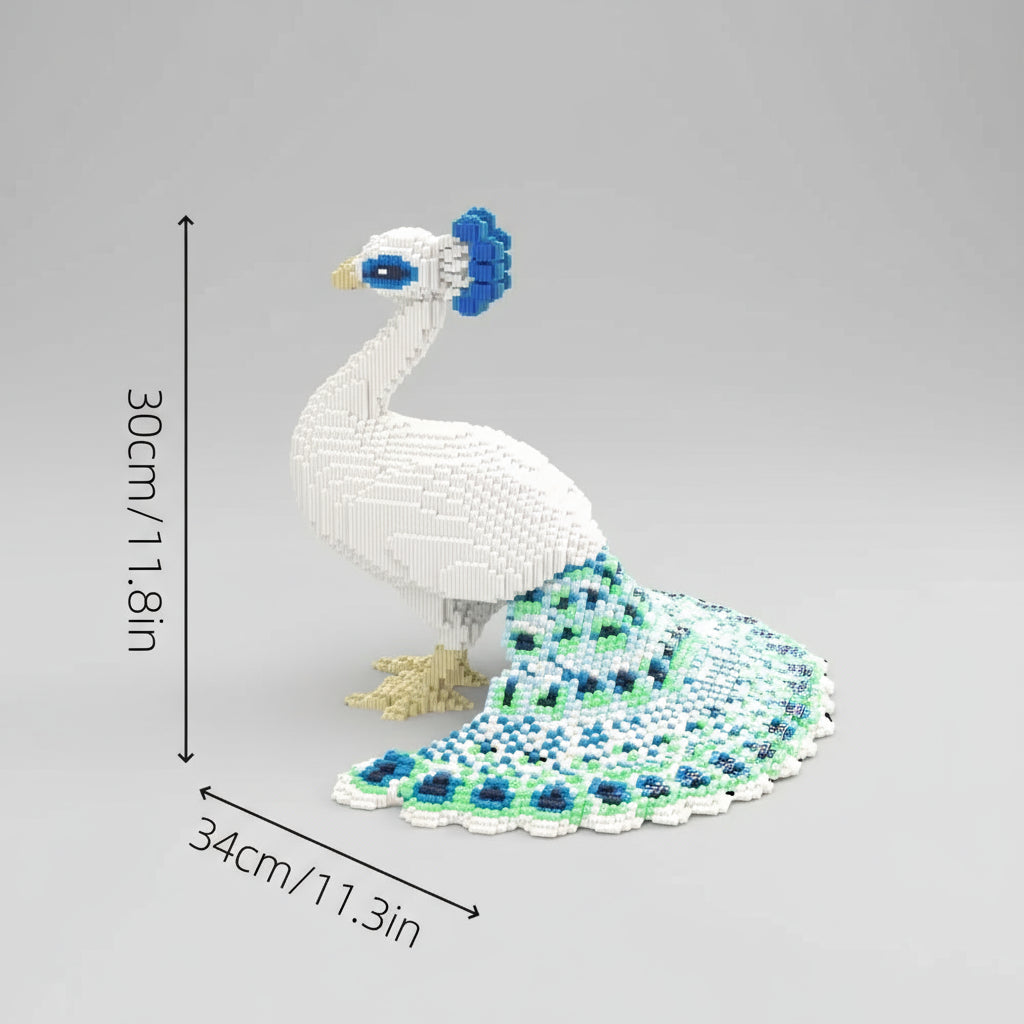 Witte pauw | Bouwsteentjes