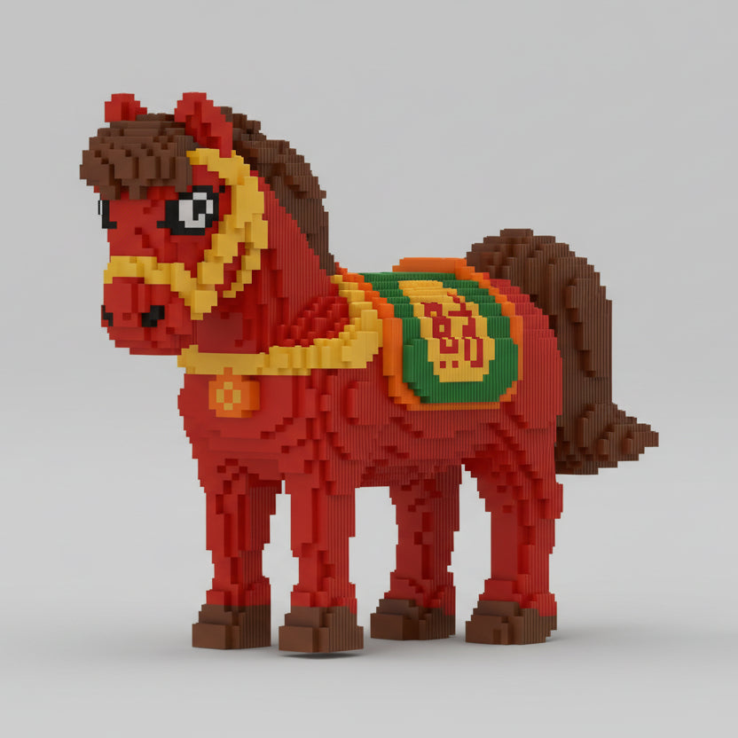 Rood paard | Bouwsteentjes