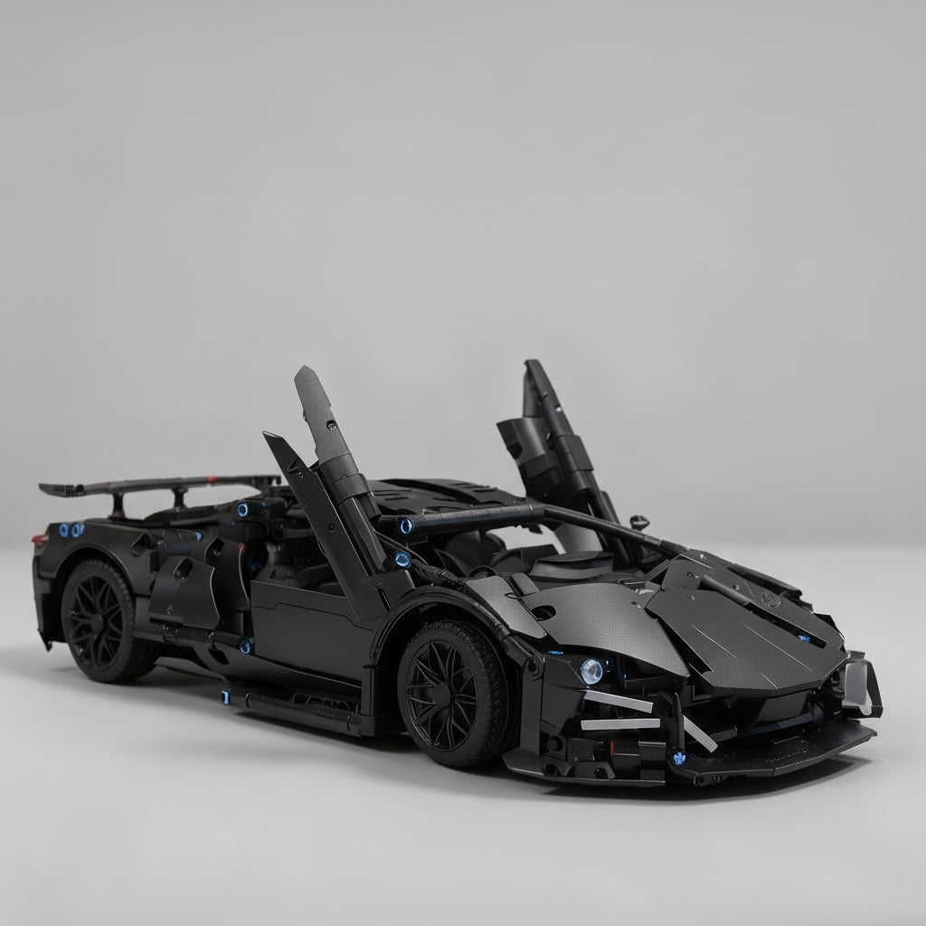 Luxe zwarte sport auto | Bouwsteentjes