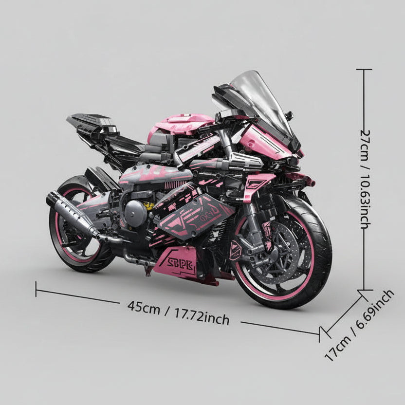 Mega Roze motor | Bouwsteentjes