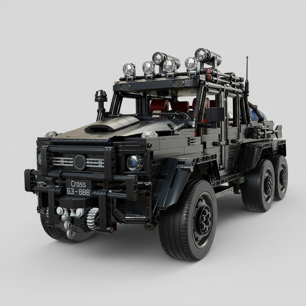 Mega Zwarte 6x6 Terreinwagen | Bouwsteentjes
