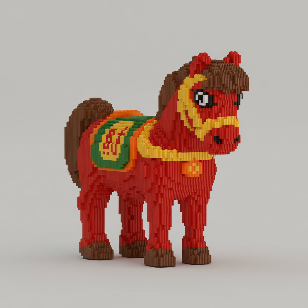 Rood paard | Bouwsteentjes