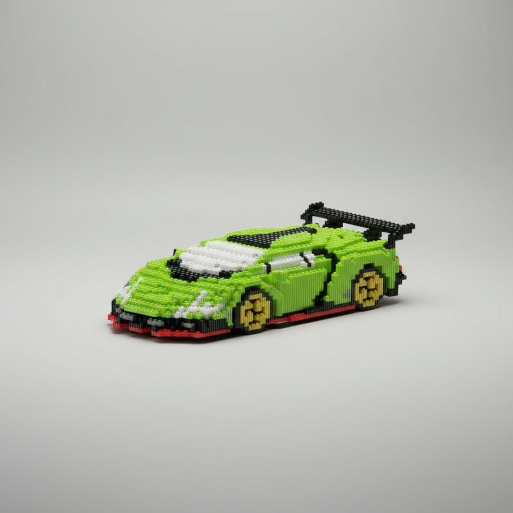 Groene auto | Bouwsteentjes