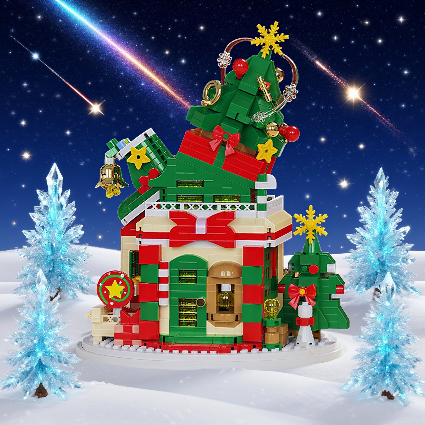 Kerst huizen | Bouwsteentjes