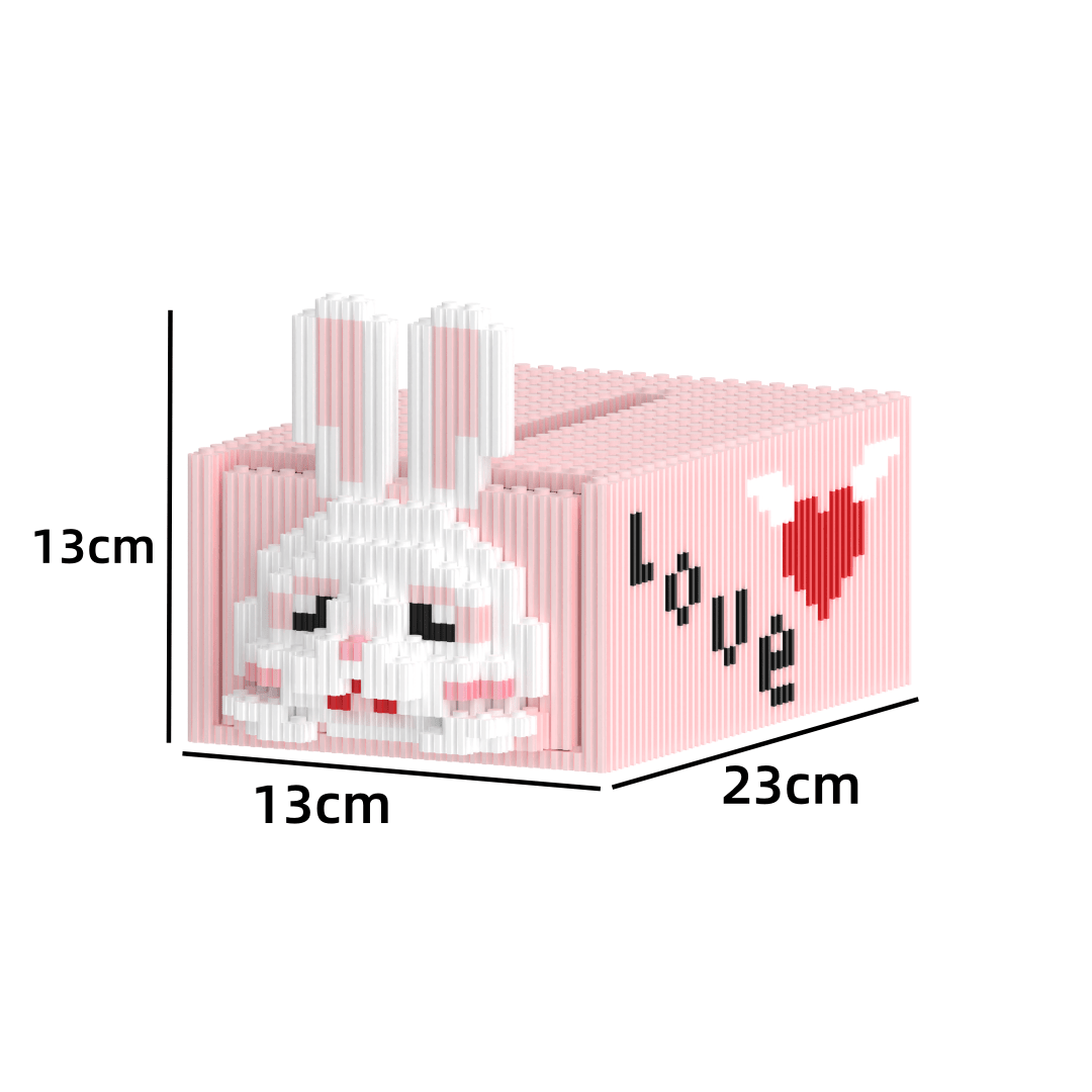 Konijn Tissuedoos | Bouwsteentjes