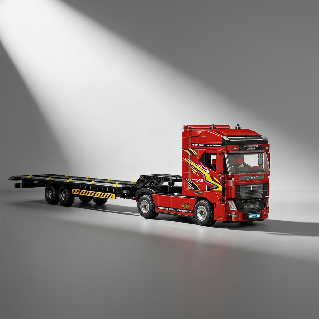 Grote rode truck | Bouwsteentjes