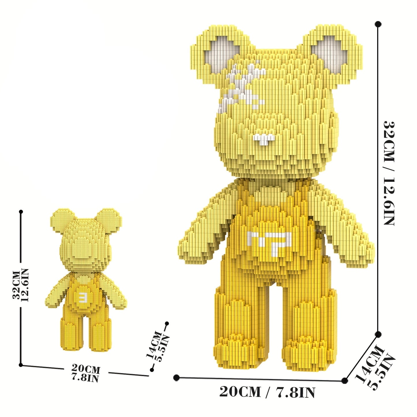 Beer met gele tuinbroek | Bouwsteentjes