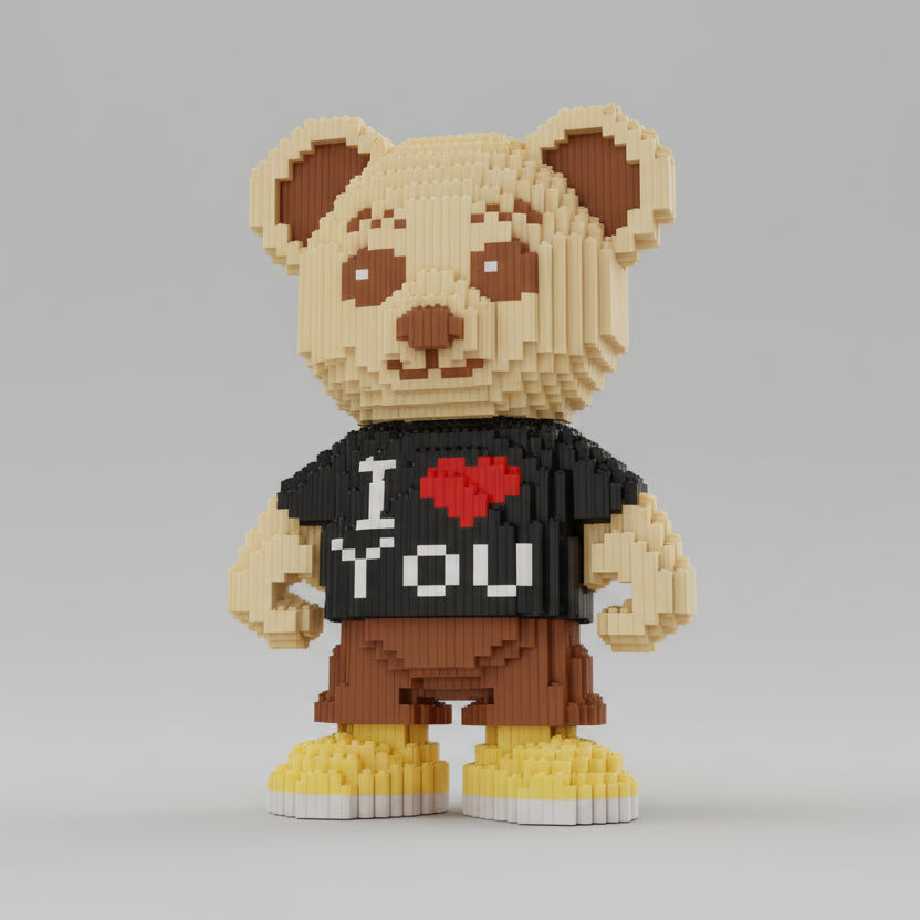 I love you beer met gele schoenen | Bouwsteentjes