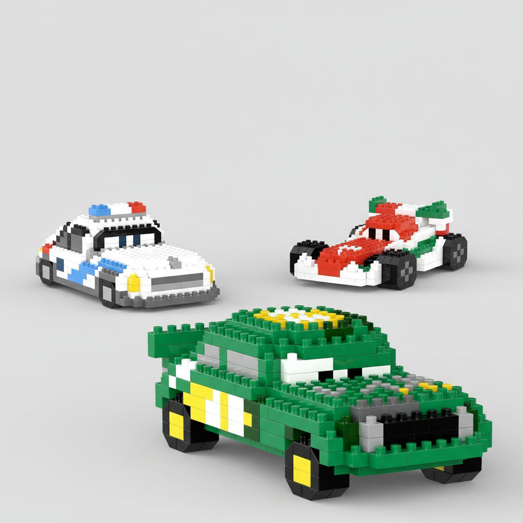 Mini race auto´s | Bouwsteentjes