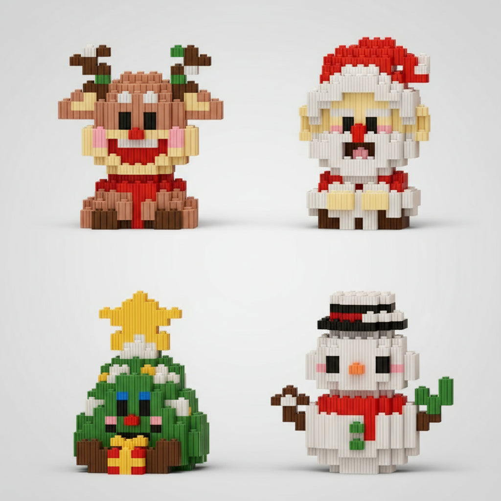 4 kerst mini´s | Bouwsteentjes