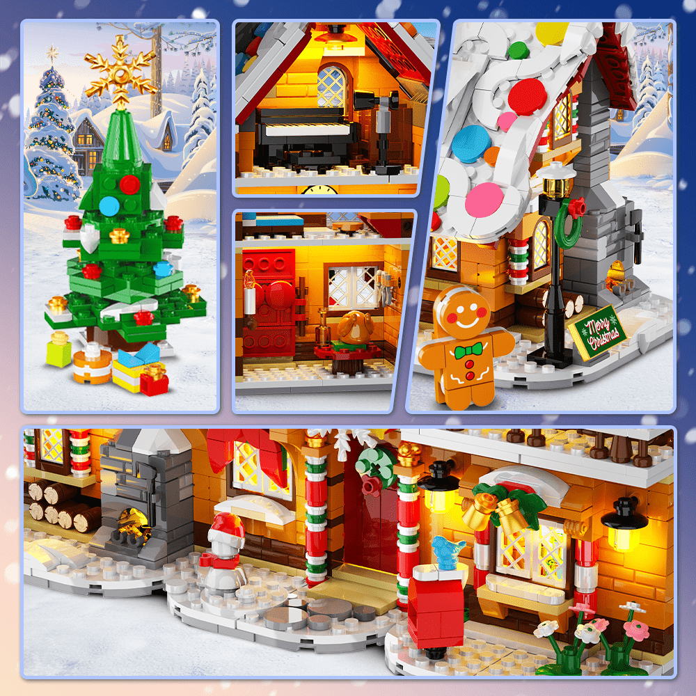 1452pcs 2026 Advent Calendar Gingerbread House 3.6MM Mini Blocks, 24-Day Countdown 3-Style Christmas Village Set with Tree, Holiday Gift