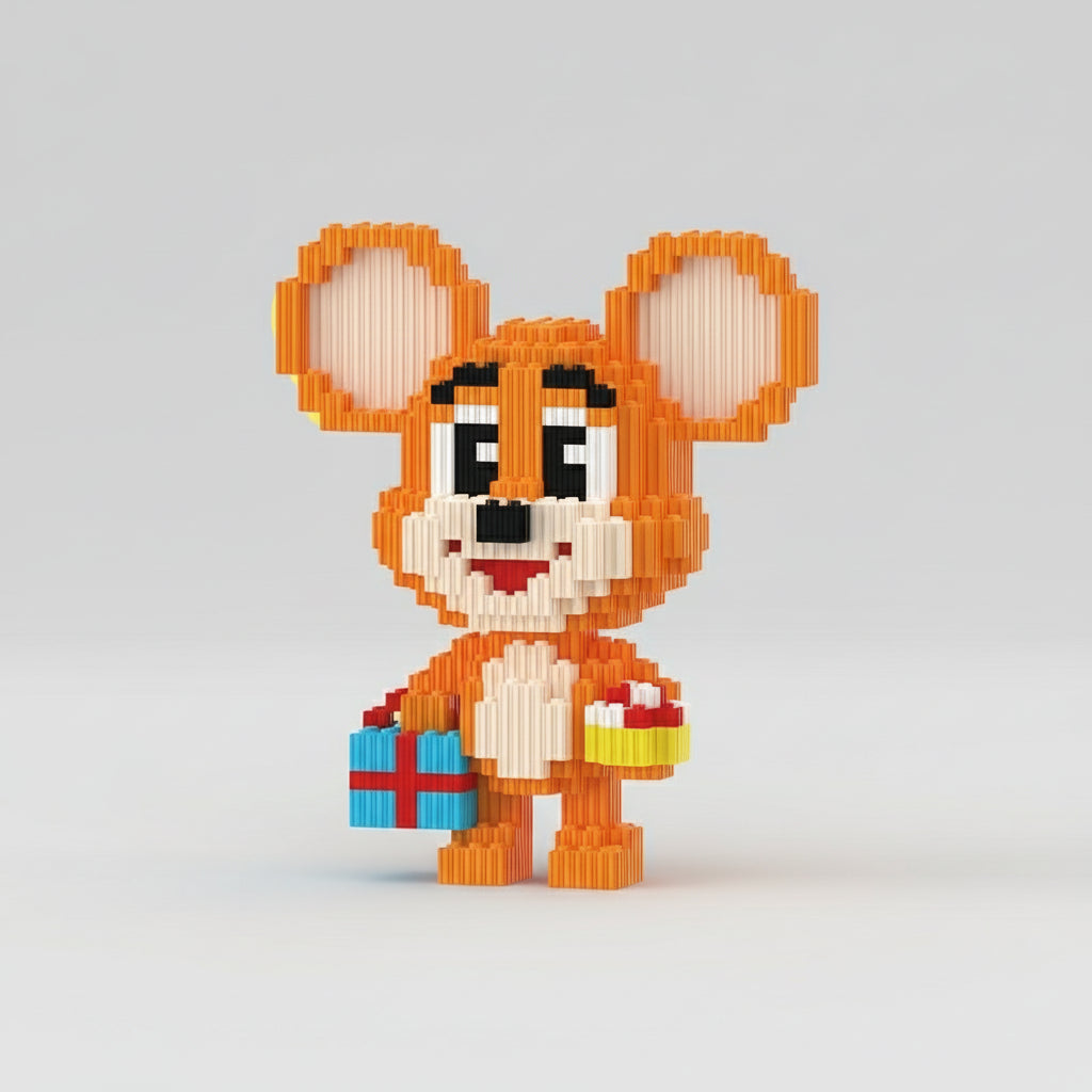 Schattige kat & muis | Bouwsteentjes