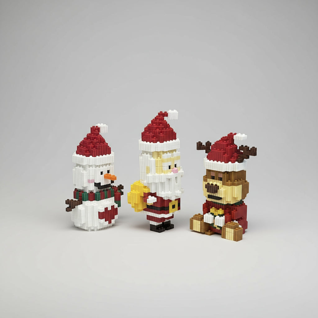 Drie kerst figuren | Bouwsteentjes