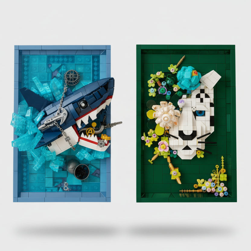 3D Schilderij Haai | Bouwsteentjes