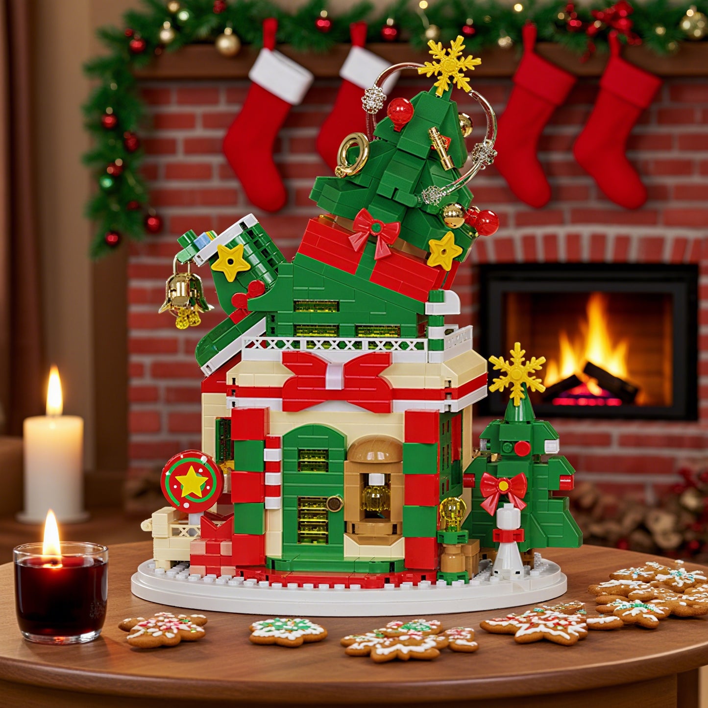 Kerst huizen | Bouwsteentjes