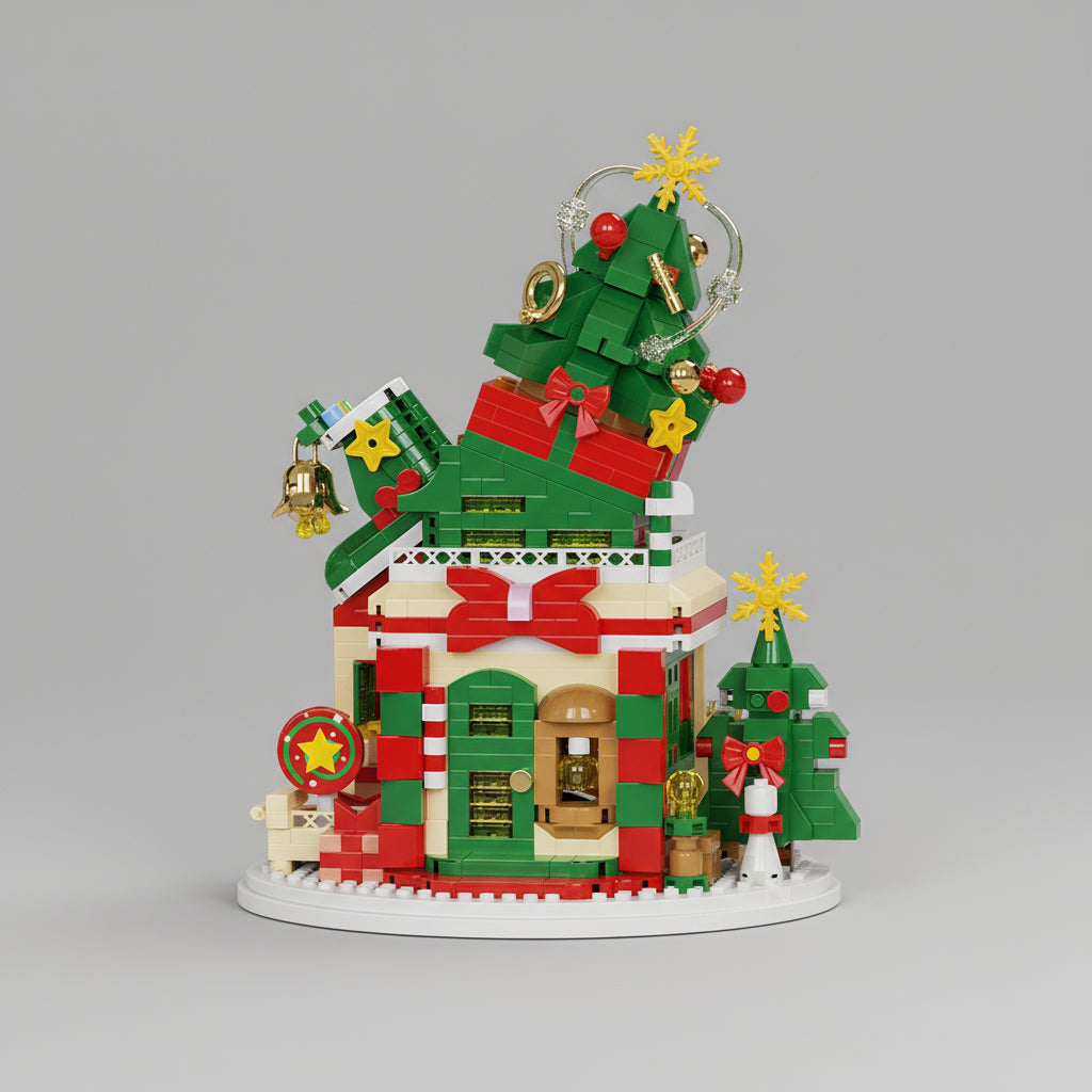 Kerst huizen | Bouwsteentjes