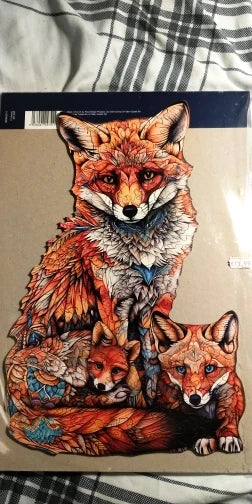 Vos met kleine vosjes | Houten Puzzel