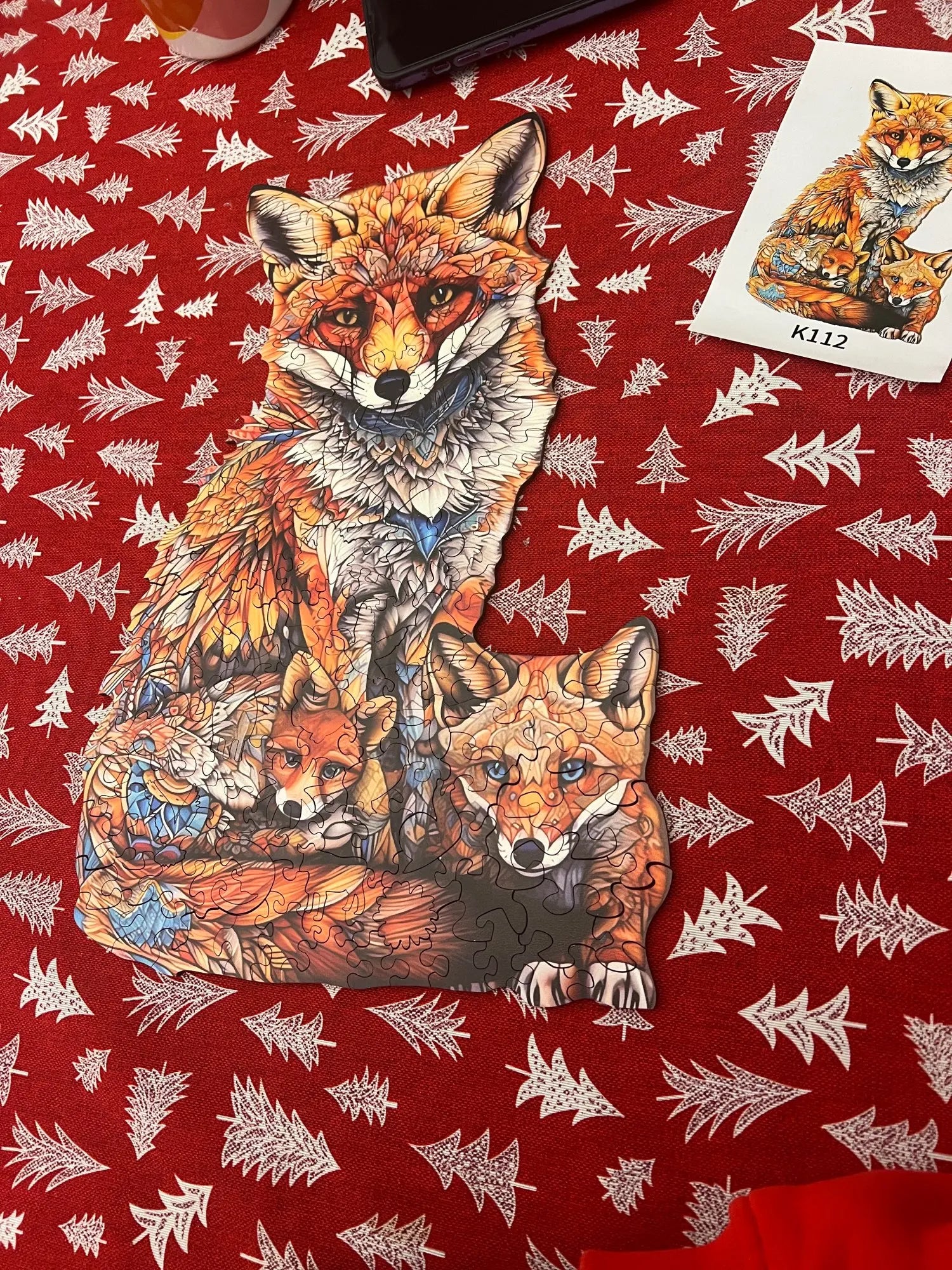 Vos met kleine vosjes | Houten Puzzel