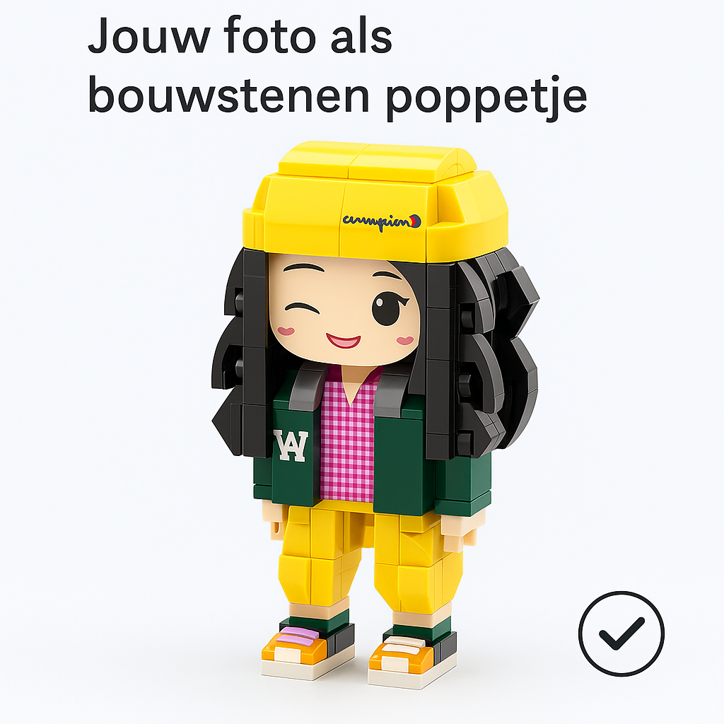 Eigen Foto als Bouwstenen Poppetje – 1 Persoon Gepersonaliseerd | Bouwsteentjes