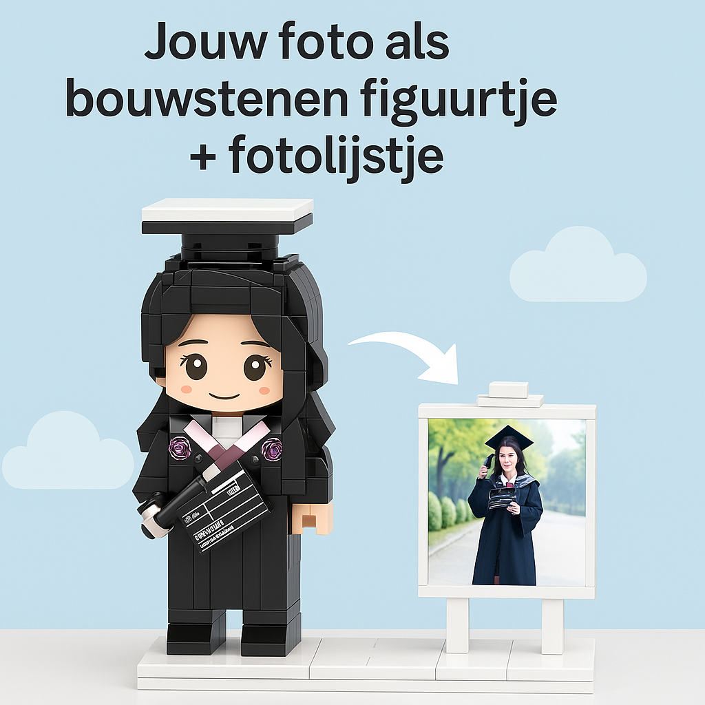 Eigen Foto als Bouwstenen Poppetje – 1 Persoon Gepersonaliseerd | Bouwsteentjes