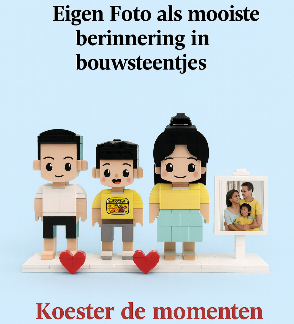 Eigen Foto als Bouwstenen Poppetje – 3 personen | Bouwsteentjes