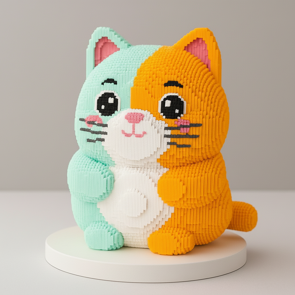 MEGA gekleurde kat | Bouwsteentjes