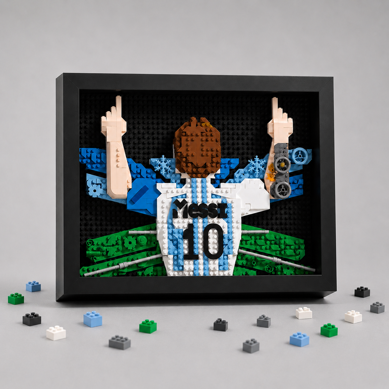 3D schilderij voetballer | bouwsteentjes