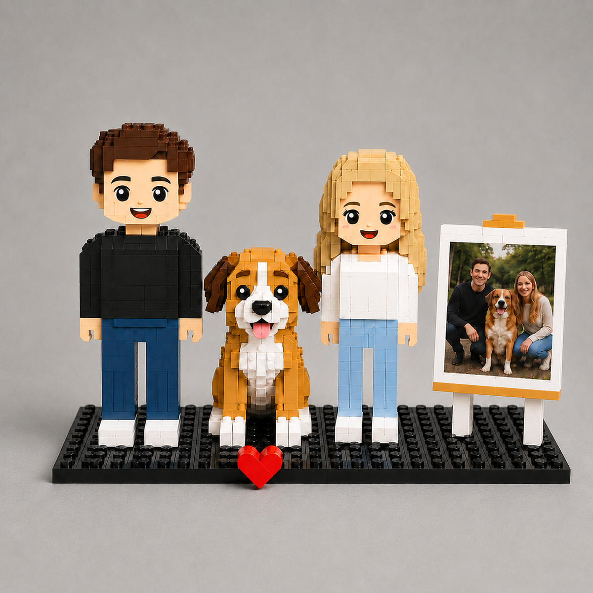 Eigen foto van jouw dier als bouwstenen figuur | 3 Figuren | Bouwsteentjes