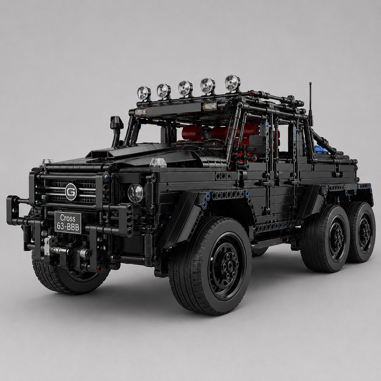 Mega Zwarte 6x6 Terreinwagen | Bouwsteentjes