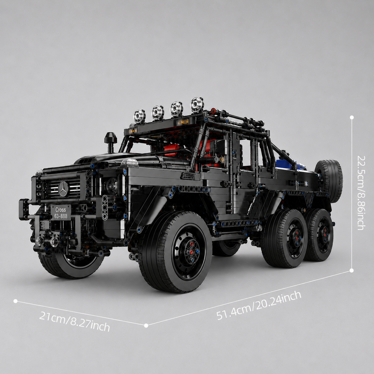 Mega Zwarte 6x6 Terreinwagen | Bouwsteentjes