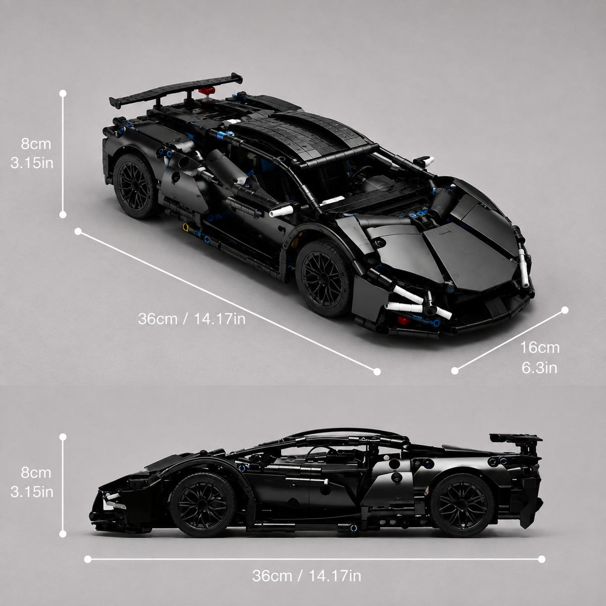 Zwarte superauto | Bouwsteentjes