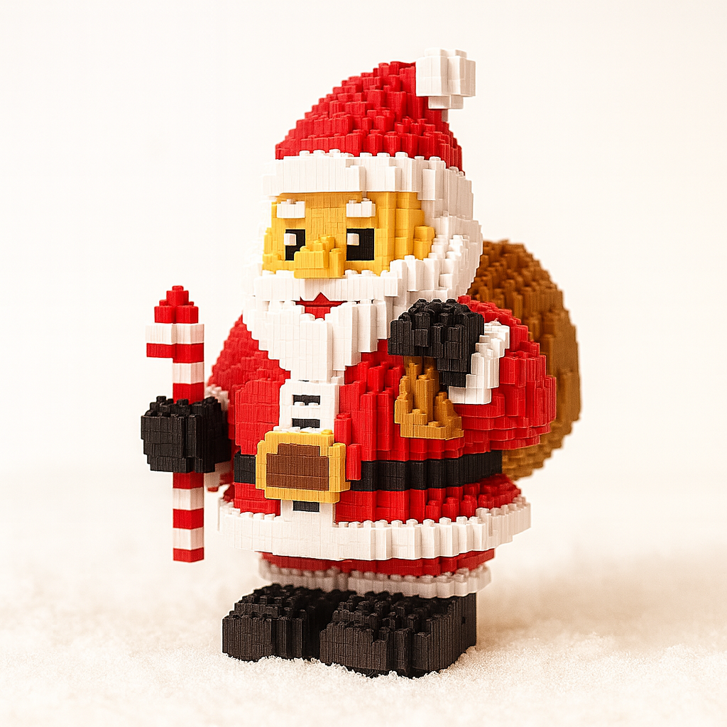 Kerstman met Zuurstok | Bouwsteentjes