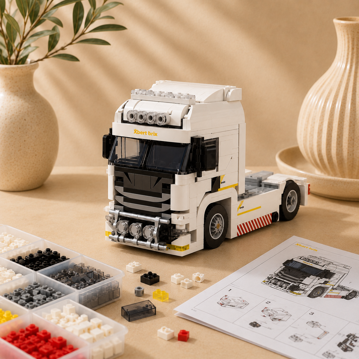 Witte truck | Bouwsteentjes
