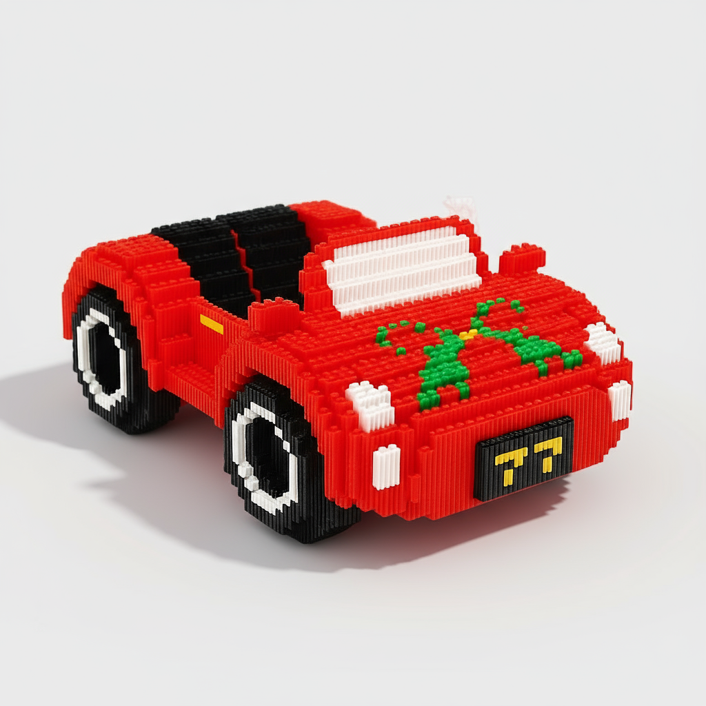 Kerst auto | Bouwsteentjes