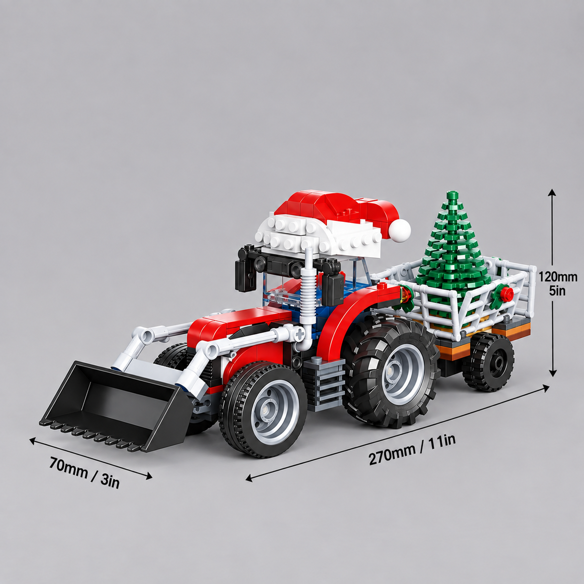 Kerst tractor | Bouwsteentjes