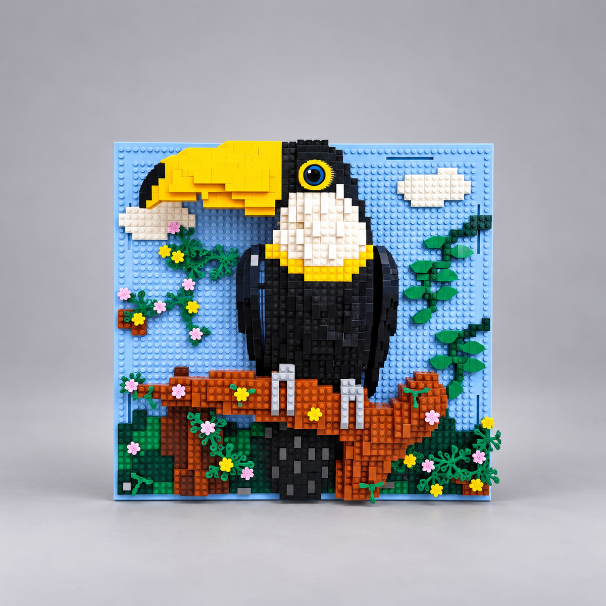 Toekan op 3d schilderij | Bouwsteentjes