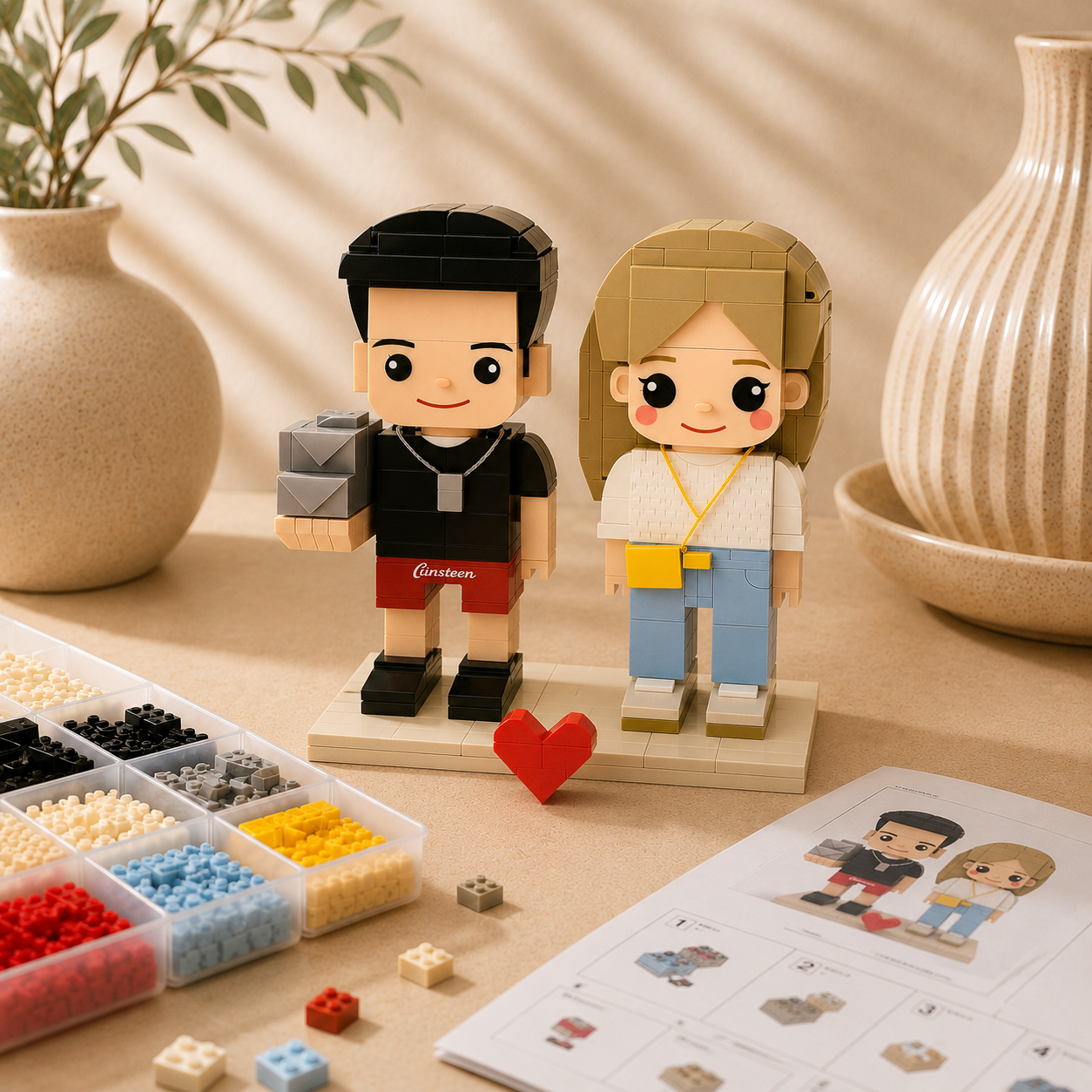 Eigen Foto als Bouwstenen Poppetje – 2 personen | Bouwsteentjes
