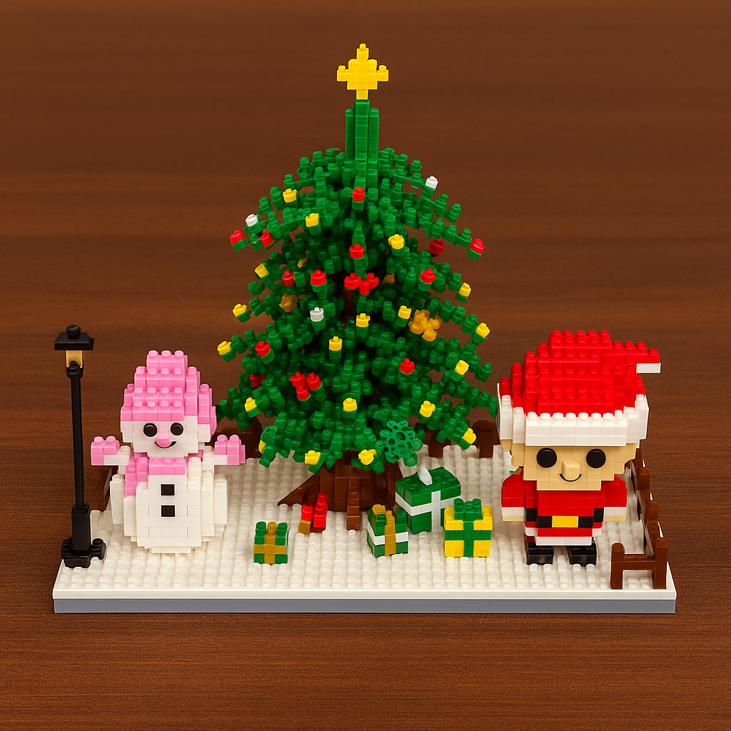 Kerst bouwplaat | Bouwsteentjes