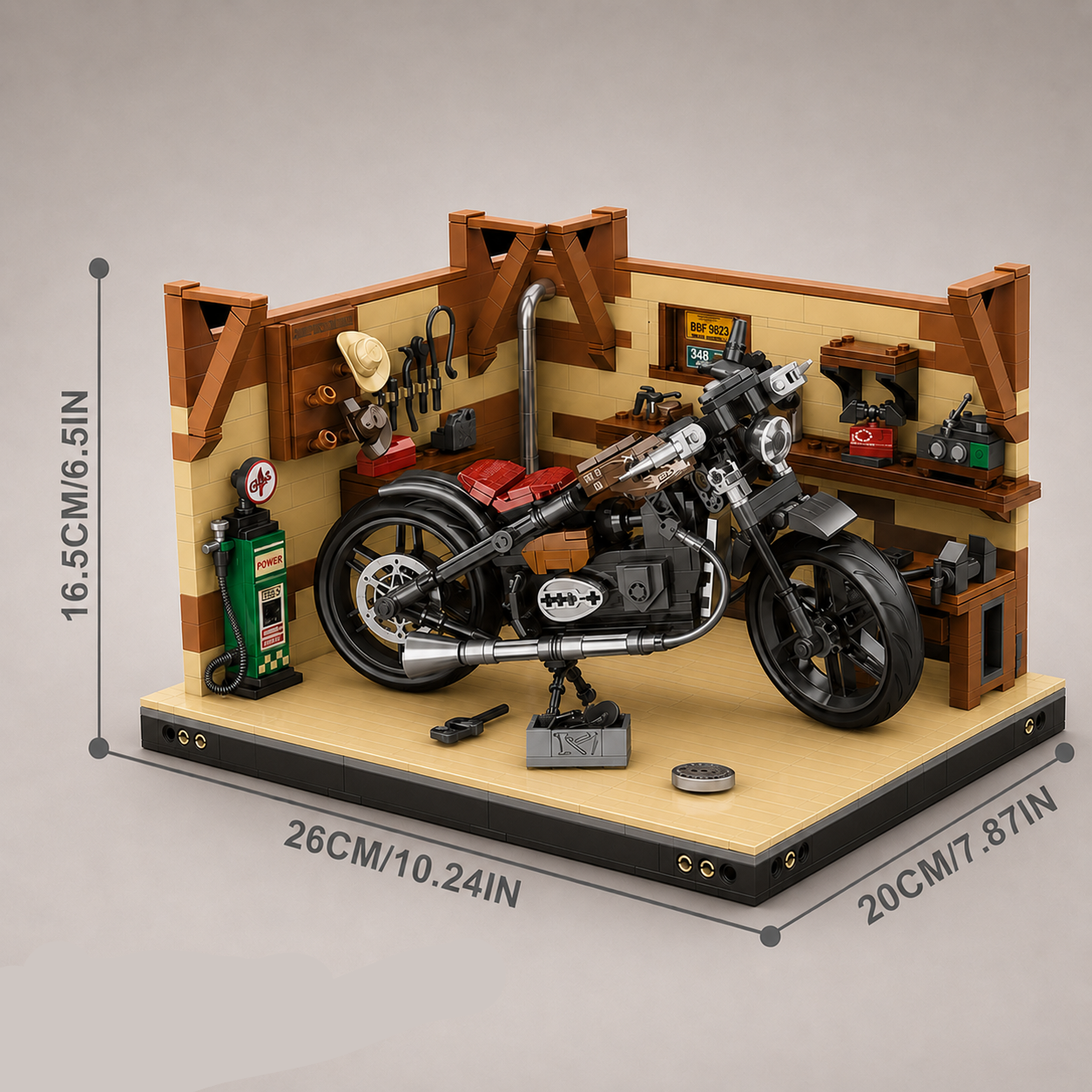 Motor in garage | Bouwsteentjes