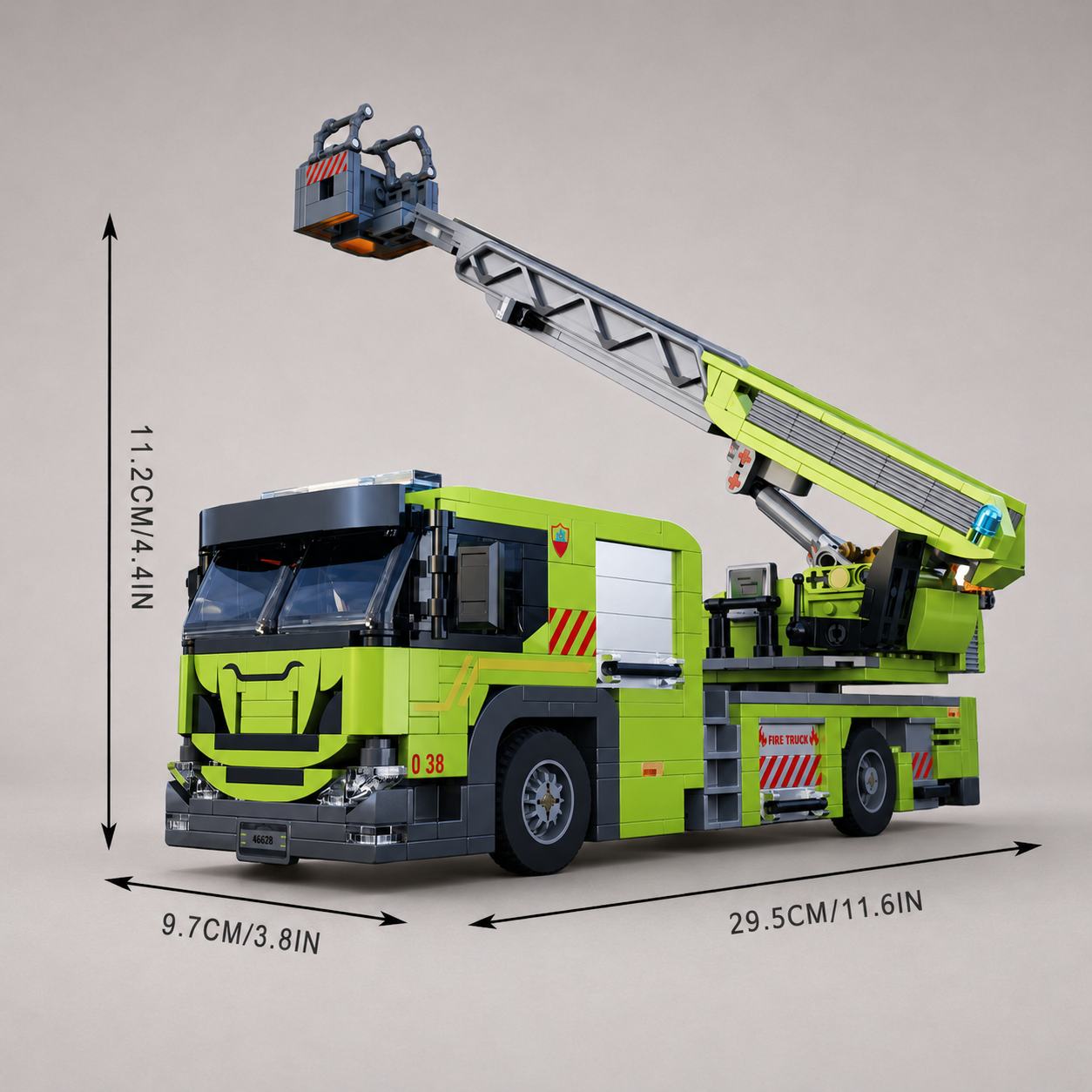 Brandweerwagen met Ladder | Bouwsteentjes