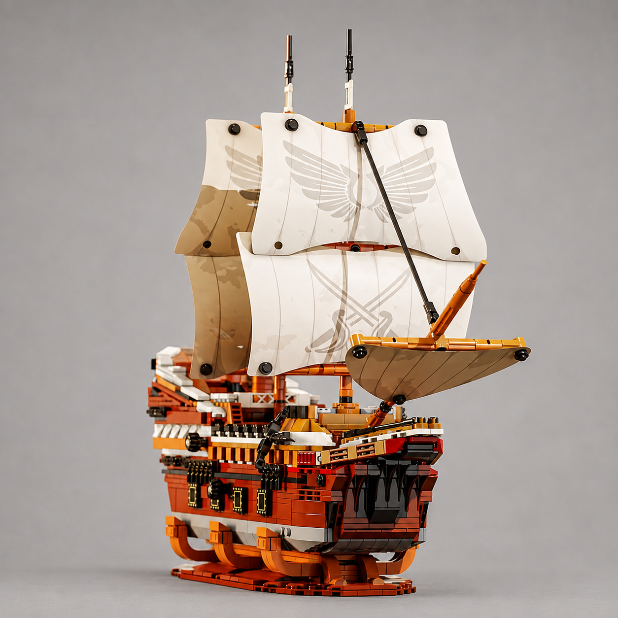 MEGA Zeil-piraten schip | Bouwsteentjes