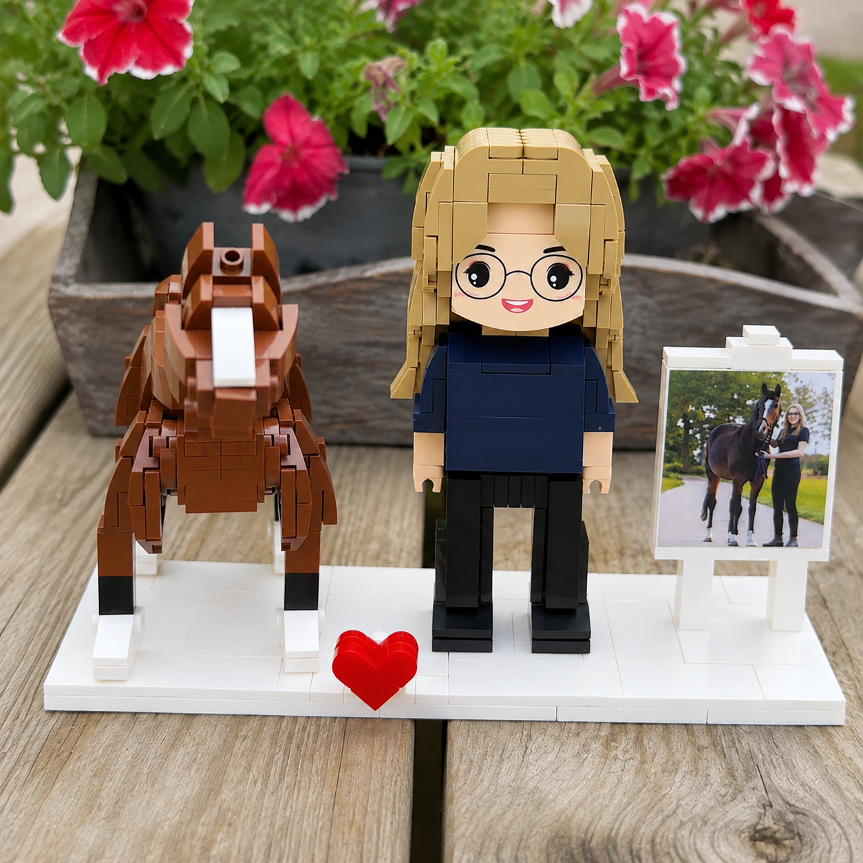 Eigen foto van jouw dier als bouwstenen figuur | 2 Figuren | Bouwsteentjes