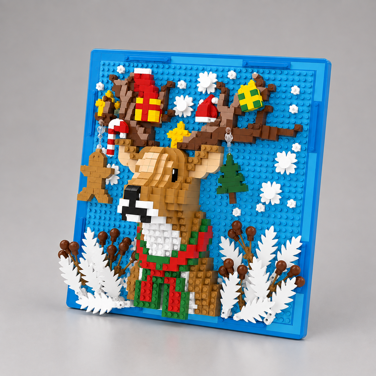 Kerst rendier op bouwplaat | Bouwsteentjes
