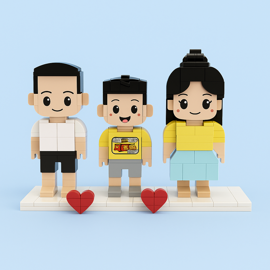 Eigen Foto als Bouwstenen Poppetje – 3 personen | Bouwsteentjes