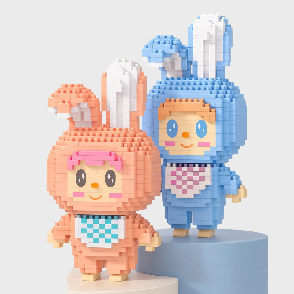 Roze labubu | Bouwsteentjes